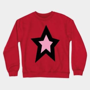 Pink Star Thick Black Line Crewneck Sweatshirt